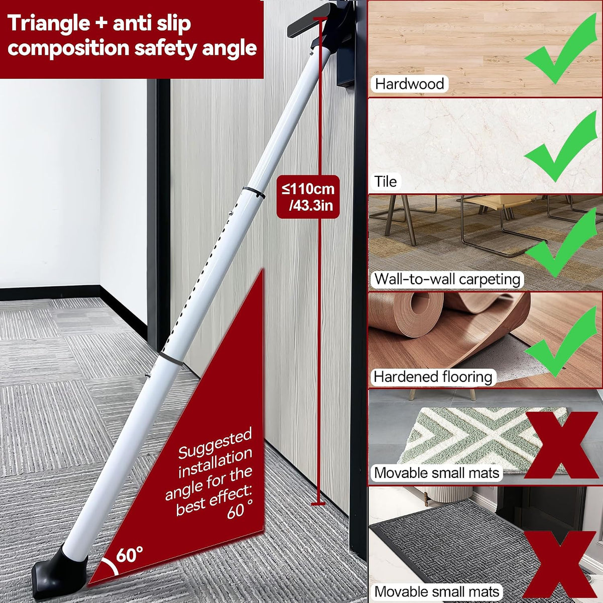 SafeBar Heavy-Duty Door Bar